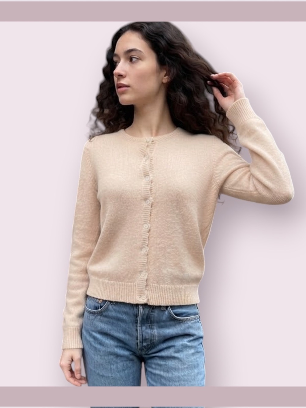 Brandy Melville Light Pink Cotton Cardigan